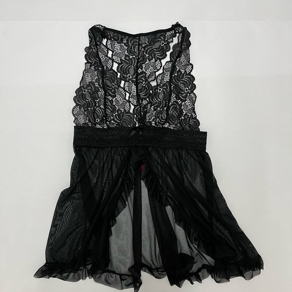 Seven Til Midnight - Y2K lace sheer open front lingerie top - size M - Picture 2 of 7
